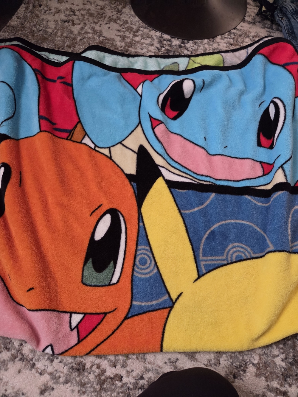 Pokemon Kids  Blanket - Blue, Orange, Yellow